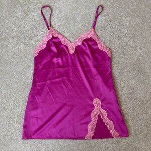 Victoria's Secret Fuchsia and Light Pink Lace Camisole